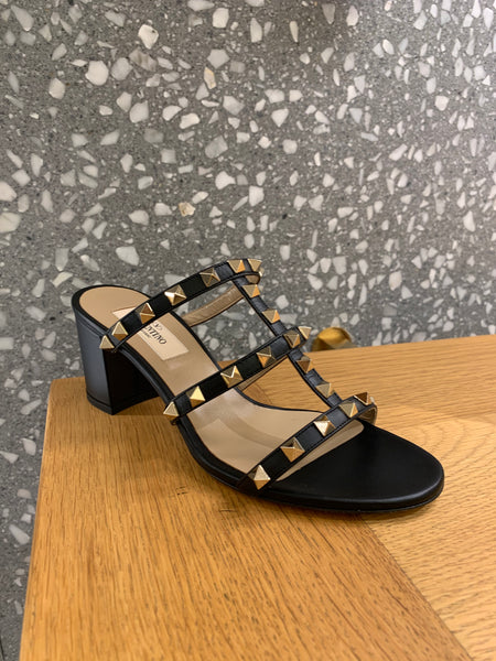 Rockstud block heel