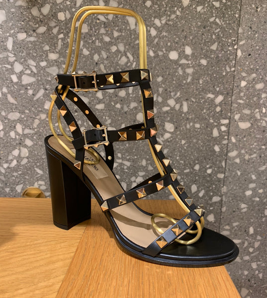 Rockstud block heel