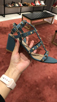 Rockstud block heel