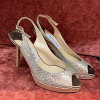 Glitter peep toe